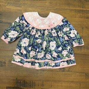 Vintage Rare Editions Floral Easter Dress Girls 12 Months